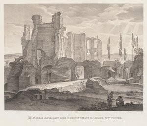 منظر داخلي للحمامات الرومانية في ترير ، 1826.