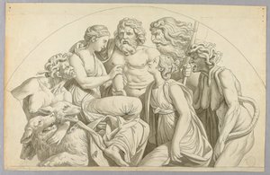 تطلب Psyche من Proserpine وضع القليل من جمالها في جرة من أجل Venus بواسطة بعد جوليو رومانو