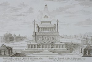 ضريح هاليكارناسوس ، بودروم ، تركيا ، من "تصميم العمارة التاريخية" ، 1721