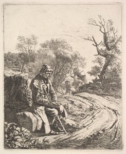 رجل عجوز يجلس على جانب الطريق ، 1818.