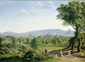 قلعة Wilhelmshoehe مع غابة Habichtswald