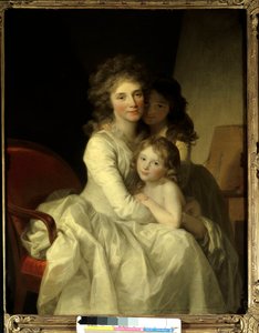 صوفي مولر وابنتاها لوحة رسم يوهان فريدريش أوجست تيشباين (1750-1812) 1792 حول باريس ، متحف الفنون الزخرفية