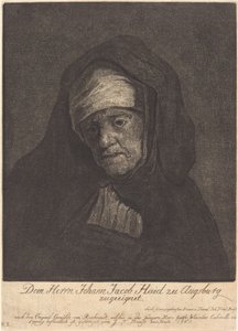 رأس امرأة مسنة بواسطة Johann Friedrich Bause after Rembrandt van Rijn
