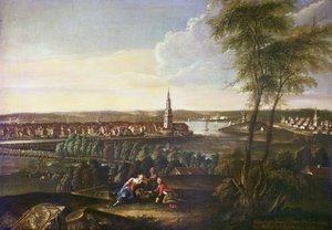 منظر لكنيسة الروح القدس وضاحية نواويس من براوهاوسبرغ ، 1771