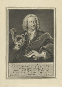 صورة لاعب البوق والملحن جوتفريد ريتش 1667-1734 ، 1727. بواسطة يوهان فريدريش روزباخ