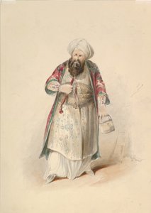 دراسة أزياء لأوسمين في اختطافه من سيراجليو بقلم وا موزارت ، كاليفورنيا. 1830-50. بواسطة يوهان جورج كريستوف فرايز