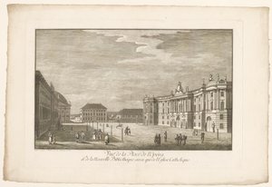 منظر لـ Bebelplatz في برلين مع Alte Bibliothek والقصر القديم و Sint-Hedwigskathedraal منظر لـ Place de l
