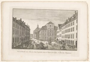 منظر لسوق السمك في كولونيا مع Sint-Petruskerk منظر لسوق السمك ، في الحي القديم في كولونيا ، و Eglise St. بيير ، dans l