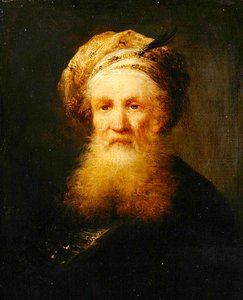 رأس رجل شرقي ، 1759-62 (زيت على خشب) بواسطة يوهان جورج تراوتمان