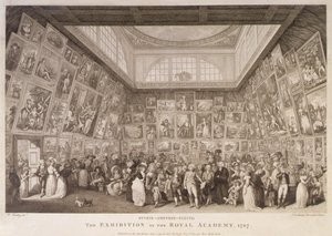 منظر داخلي لمنزل سومرست يظهر معرضًا للأكاديمية الملكية للفنون عام 1787