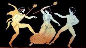 ساتير ، معند وأتباع ذكور لرقصة ديونيسوس في جنون عام 1796 (نقش على صفيحة نحاسية)