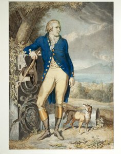 Portrait of Johann Wolfgang von Goethe in the country (watercolor on paper)