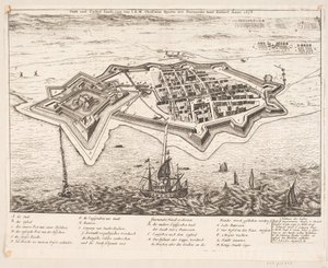 تم غزو المدينة و Castel Landscron بواسطة IKM Christiano Quinto Anno 1676