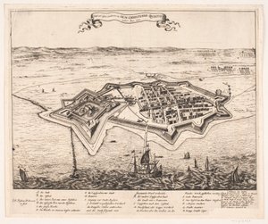 تم غزو المدينة و Castel Landscron بواسطة IKM Christiano Quinto Anno 1676