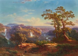 عرض تيفولي والشلالات. 1860