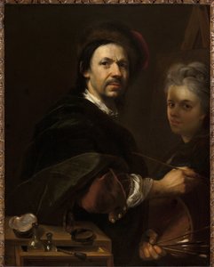 بورتريه ذاتي مع زوجته - صورة ذاتية مع زوجته - جان (يوهان) كوبيكي (كوبيتسكي) (1667-1740). زيت على قماش