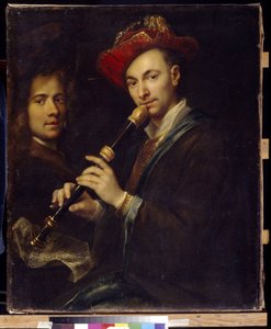 عازف الفلوت (عازف الفلوت). صور شخصية لموسيقي وممثل. رسم جان أو يوهان كوبيتسكي (كوبيكي ، كوبيسكي ، كوبيتسكي ، كوبيكي ، كوبيكي