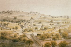 جثسيماني ، جبل الزيتون. النقش بواسطة Bernatz et alii - Steinkopk JF Editore