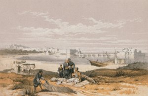 منظر صيدا (سعيد). النقش بواسطة Stelzner - Steinkopk JF Editore