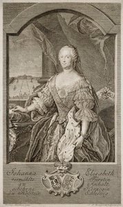 صورة يوهانا إليزابيث ، ناخبة أنهالت زربست 1712-1760 ، والدة كاترين الثانية ، 1756.