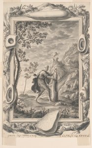 دراسة ليعقوب يصب الزيت على الحجر في Bethel، Plate 87، Physica Sacra