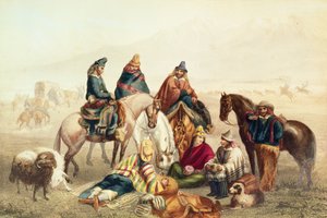 أزياء ريفي ريفي شيلي ، رسم توضيحي من "هيستوريا دي تشيلي" لكلاوديو غاي ، منقوش بواسطة ليملين ، 1854 بواسطة يوهان موريتز روجينداس