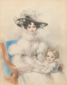 الأميرة هنريتا من ناساو-ويلبورغ 1797-1829 مع ابنتها ماريا ، 1829.