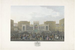 تدشين ويليام الأول في بروكسل في 21 سبتمبر 1815 اثنتا عشرة لوحة لوصول وتنصيب ويليام الأول في بروكسل ومعارك كواتر-براس وواترلو في عام 1815 (عنوان السلسلة)