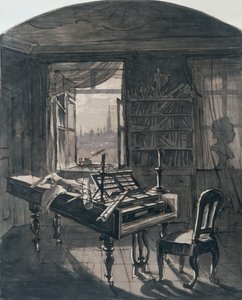 غرفة بيتهوفينز في وقت وفاته ، 1827