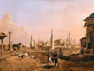 منظر لجسر Bolshoy Kamenny والكرملين من Zamoskvorechye ، 1837
