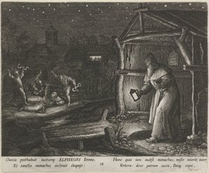 القديس ألفيجوس من كانتربري باعتباره ناسكًا الحياة الفاضلة للناسك (عنوان المسلسل) Trophaeum vitae solitariae (عنوان السلسلة) بواسطة مارتن دي فوس
