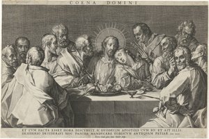 العشاء الأخير Coeni Domini (العنوان على الكائن) بواسطة يوهان سادلر (أنا)