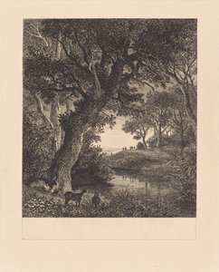 الصيادون يغادرون الغابة بواسطة Johann Wilhelm Schirmer
