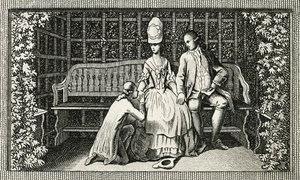 أحزان يونغ ويرتر ، نقش مستوحى من رواية يوهان فولفغانغ فون غوته (1749-1832) ، ألمانيا ، القرن الثامن عشر