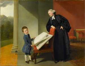 القس راندال بوروز وابنه إليس 1769. بواسطة يوهان زوفاني