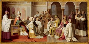 يتلقى بونيفاس التكريس الأسقفي من البابا بواسطة Johann von Schraudolph