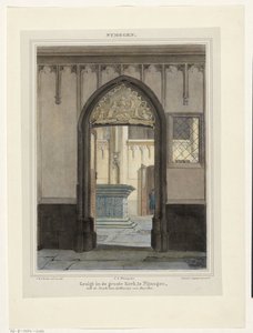 منظر لمقبرة في Stevenskerk في Nijmegen منظر في Groote Kerk ، في Nijmegen ، مع قبر Catharina van Bourbon. (العنوان على الكائن) نايمجين. (عنوان السلسلة على الكائن)