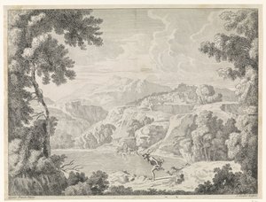 Actaeon تحولت إلى الغزلان من قبل الاستحمام ديانا مناظر طبيعية بعد غاسبار بوسين (عنوان المسلسل) بواسطة غاسبار دوغيت