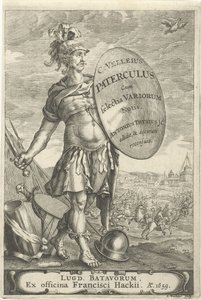 Romeinse krijgsman voor een slagveld Titelpagina voor Caius Velleius Paterculus cum Selectis Variorum Notis، 1659 بواسطة جون هاكيوس
