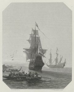 وصول أبيل تاسمان إلى نيوزيلندا ، 1642-1643 ، حوالي 1865 بواسطة يوهانس هاينريش ماريا هوبرت رينفيلد