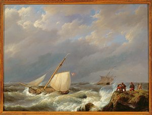 سفن على شور لي في عاصفة من الرياح ، 1844
