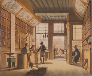 The Shop of the Bookdealer Pieter Meijer Warnars في Vijgendam في أمستردام مكتبة بيتر ميجر وارنارز (1792-1869) في Vijgendam ، أمستردام
