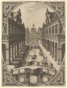 لوحة من Scenographiae ... ، كاليفورنيا. 1560.