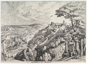 القديس جيروم في البرية إس هيرونيموس في ديزيرتو من المناظر الطبيعية الكبيرة ، كاليفورنيا. 1555-56.