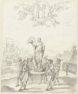 الأسلحة العامة ، الزخرفة على Kadijksplein ، 1795 بواسطة يوهانس فان دريغت (رفض الإسناد)