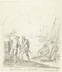 التجارة والشحن ، زخرفة على Nieuwmarkt ، 1795 التجارة والشحن (العنوان على الكائن) بواسطة يوهانس فان دريغت (رفض الإسناد)