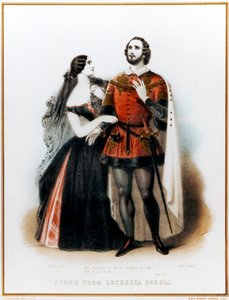أوبرا Gaetano Donizetti Lucrezia Borgia - مقدمة للمشهد الثاني مع ماريو (التينور الإيطالي: 1810-1883) وجريسي (1811-1869) في لندن ، إنتاج مسرحي HM ، 6 يونيو 1839