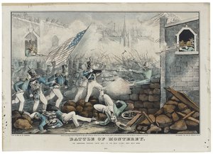 معركة مونتيري في 7 يوليو 1846 ، ليثو بواسطة ناثانيال كوريير (1813-88) بواسطة جون (بعد) كاميرون