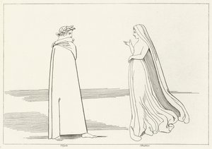 لقاء فيرجيل وبياتريس ، جحيم ، كانتو 2 (نقش) بواسطة جون (بعد) فلاكسمان