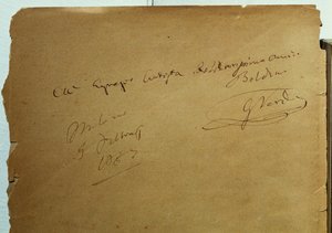 إهداء موقع من جوزيبي فيردي (1813-1901) لجيوفاني بولديني (1842-1931) بواسطة والتر تشارلز ميلز
